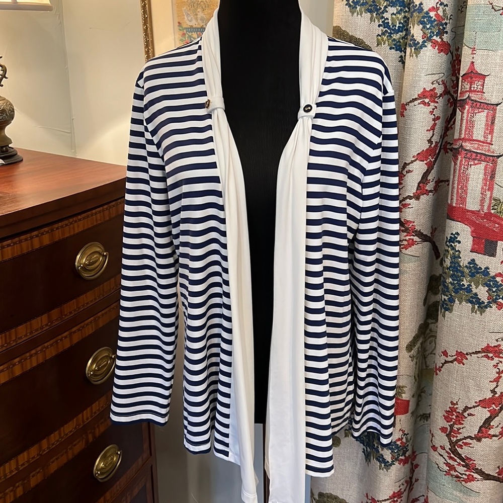 J. McLaughlin Striped Jacket size XL